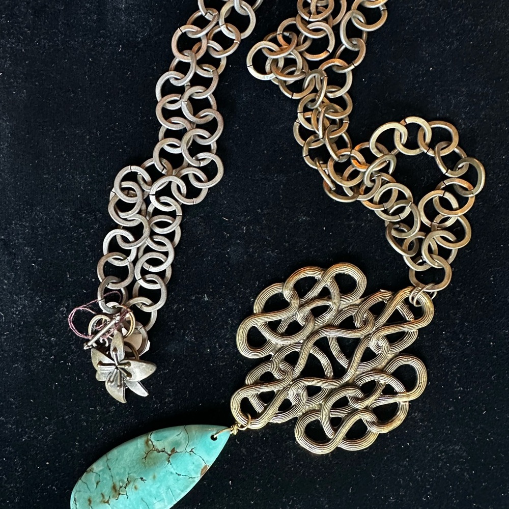 Unique Gold and Turquoise Necklace